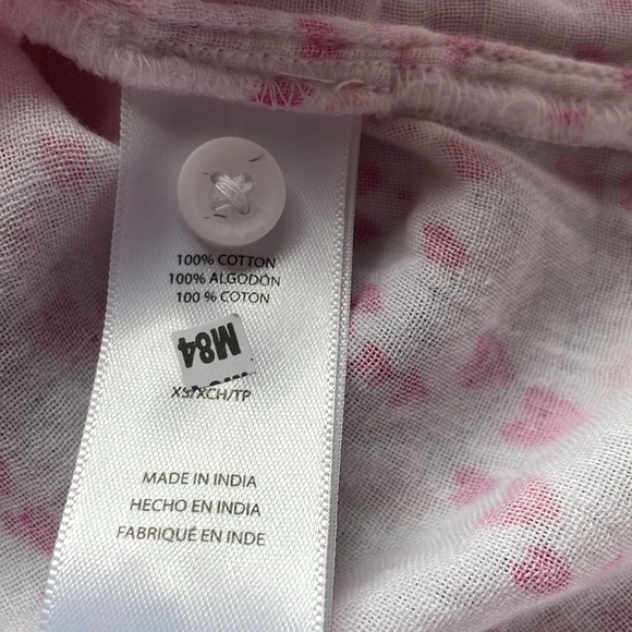 NWT BeachLunchLounge Pink Heart Button-Up Shirt size XS/S - Picture 7 of 7